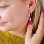 Sterling Silver And Gold Hoop Earrings With Shell Charm, thumbnail 4 of 10