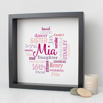 Personalised 16th Birthday Word Art Gift For Her, 2 of 9