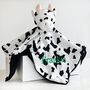 Personalised Cow Baby Comforter Black And White, thumbnail 3 of 8