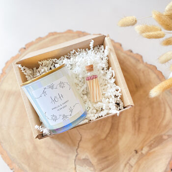 Minimal Wedding Candle – Personalised Couple Keepsake Gift, 5 of 8