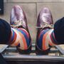 Colourful Stripe Mid Calf Length Odd Socks, thumbnail 1 of 3