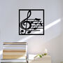 Metal Treble Clef And Notes Square Frame Wall Art Decor, thumbnail 1 of 11