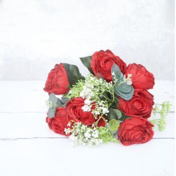 Everlasting Red Rose Bouquet With Gypsophelia, 7 of 7