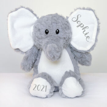 Personalised Grey Elephant Soft Toy, 3 of 6