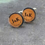 Personalised Initials And Date Wedding Cufflinks, thumbnail 2 of 8