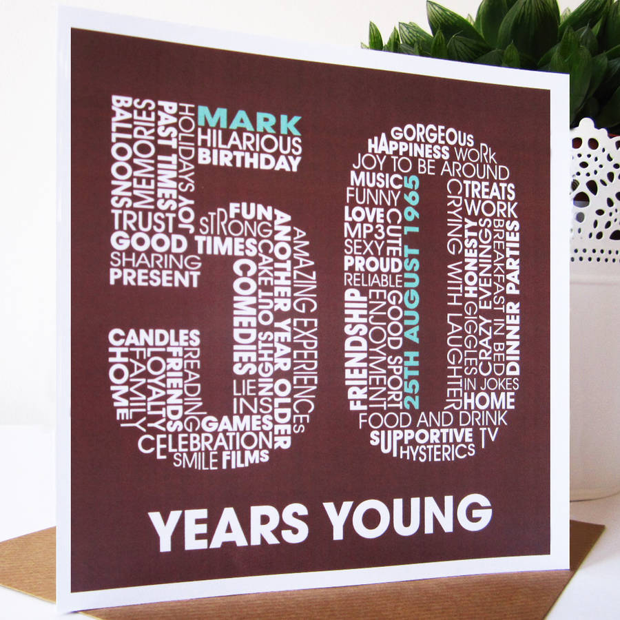 personalised 50th birthday card by mrs l cards | notonthehighstreet.com