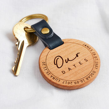Personalised Dates To Remember Keyring, 3 of 4