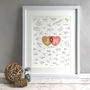 Personalised Hearts Wedding Guest Book Print, thumbnail 1 of 5