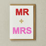 Mr Plus Mrs Greeting Card With Gold Foil Cross, thumbnail 1 of 3