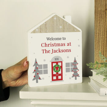 Personalised Christmas Wooden House Ornament, 3 of 3