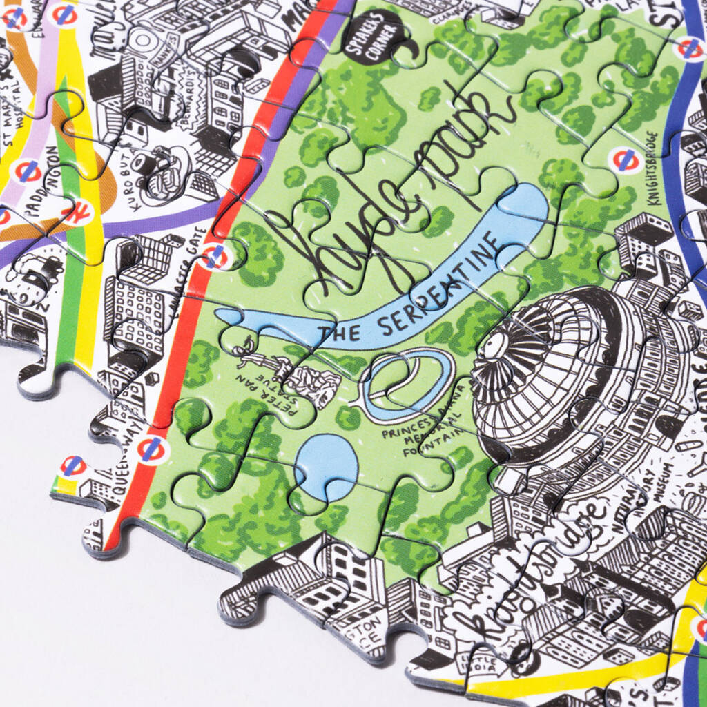 1000 Piece Jigsaw Hand Drawn Map Of London By Evermade