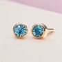 18ct Gold Plated March Birthstone Stud Earrings, thumbnail 1 of 9