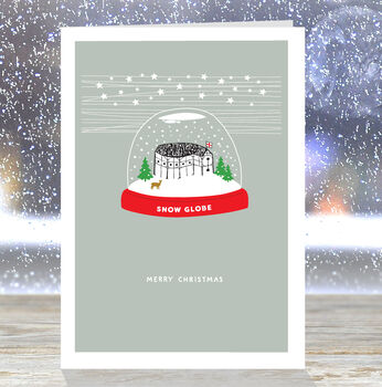 Shakespeare's Globe Theatre, Snow Globe, London Christmas Pun Card, 7 of 8