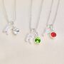 Personalised Silver Sparkle Initial Birthstone Necklace, thumbnail 3 of 9