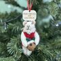 Personalised Christmas Mouse With Christmas Pudding Bauble, thumbnail 1 of 3