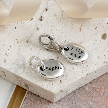 Pebble Personalised Solid Silver Charm, 3 of 12