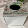 Diamante Mirrored Glass Tissue Box Holder – 15cm Cube, thumbnail 5 of 9