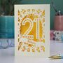 Personalised 21st Birthday Card Papercut Spotty Design, thumbnail 2 of 7