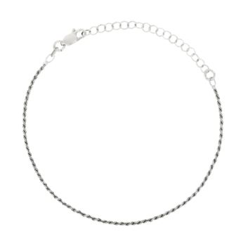 Italian Sterling Silver Rope Bracelet Chain For Men, 5 of 7