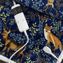 Fox And Deer Navy Electric Heated Fleece Throw 41026002, thumbnail 3 of 4