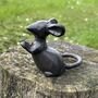 Set Of Two Solid Cast Iron Mice In Gift Pouch, thumbnail 4 of 7