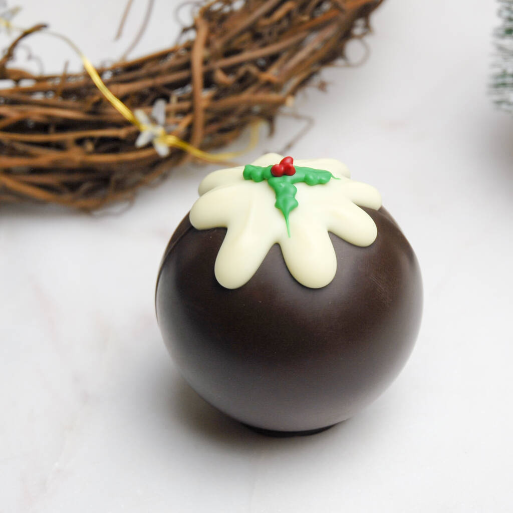 Christmas Pudding Hot Chocolate Bomb By Josephine&#039;s Chocolate | notonthehighstreet.com