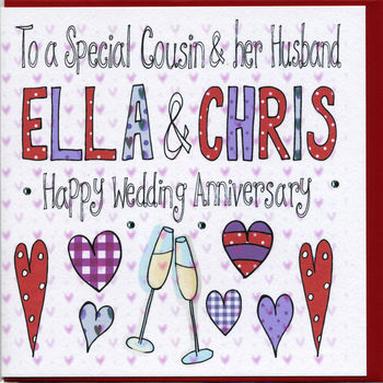 Personalised Cousin Wedding Anniversary Card, 2 of 2