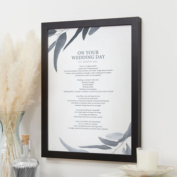 Wedding Reading Personalised Floral Poem Print, 8 of 10