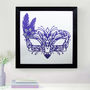 Purple Venetian Mask Inspired Papercut, thumbnail 1 of 3