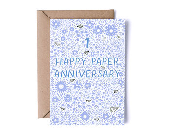 Paper Floral 1st Anniversary Card, 3 of 3