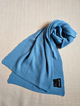 Pure Cashmere Ribbed Scarf Shawl Gift Boxed, 6 of 10