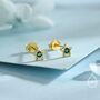 Tiny Emerald Green Cz Star Stud Earrings, thumbnail 5 of 12