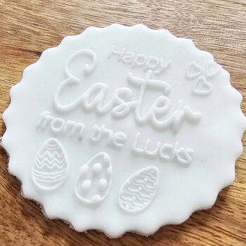 Personalised Happy Easter Debosser Stamp For Cakes Cupcake Icing Decoration, 3 of 6