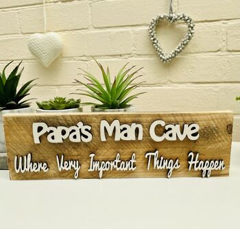Personalised Man Cave Father's Day Gift Reclaimed Wood, 4 of 6