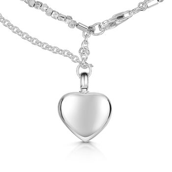 Nugget Chain Heart Urn Ashes Bracelet – Sterling Silver, 2 of 7