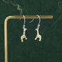 Sterling Silver Giraffe Drop Hook Earrings, thumbnail 5 of 11