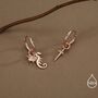 Mismatched Tiny Dragon And Sword Huggie Hoops In Sterling Silver, thumbnail 7 of 12
