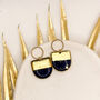 Navy And Gold Foil Statement Drop Earrings, thumbnail 1 of 9