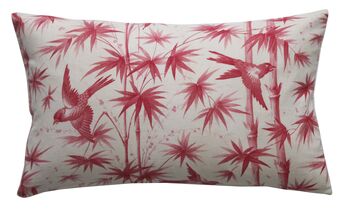 Vintage Bamboo Birds Linen Scatter Cushion, 3 of 4
