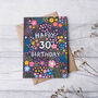 30th Birthday Card For Women, Floral 30th Card, For Her, thumbnail 1 of 3