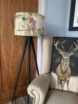 Hounds Hunting Scene Country Drum Lampshade, 2 of 3