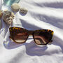 Glossy Tortoise Shell Semi Cat Eye Sunglasses, thumbnail 1 of 3