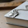 Silver Handprint Little Baby Charm Necklace, thumbnail 3 of 5