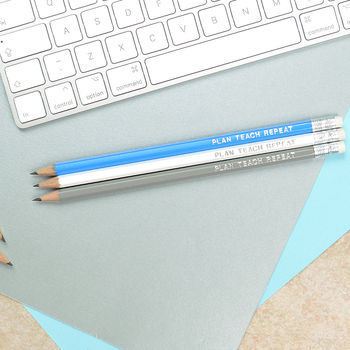 Plan Teach Repeat Teacher Pencils By Pink and Turquoise