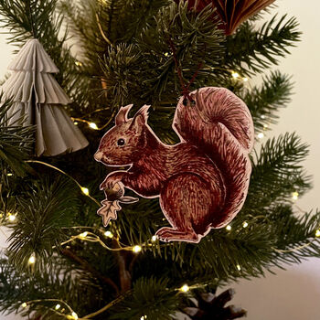 Woodland Squirrel Wooden Decoration Keepsake, 3 of 4