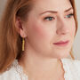 Gold Filigree Beaded Drop Earrings, 18 K Vermeil, thumbnail 4 of 6