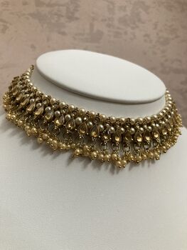 Antique Indian Kundan And Pearl Choker Set, 2 of 7