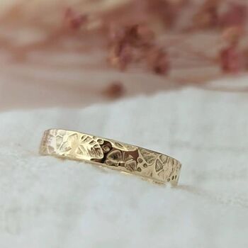 9ct Gold Personalised Botanical Ring, 4 of 8