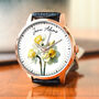 Personalised Wrist Watch With Floral Narcissus Design, thumbnail 1 of 3