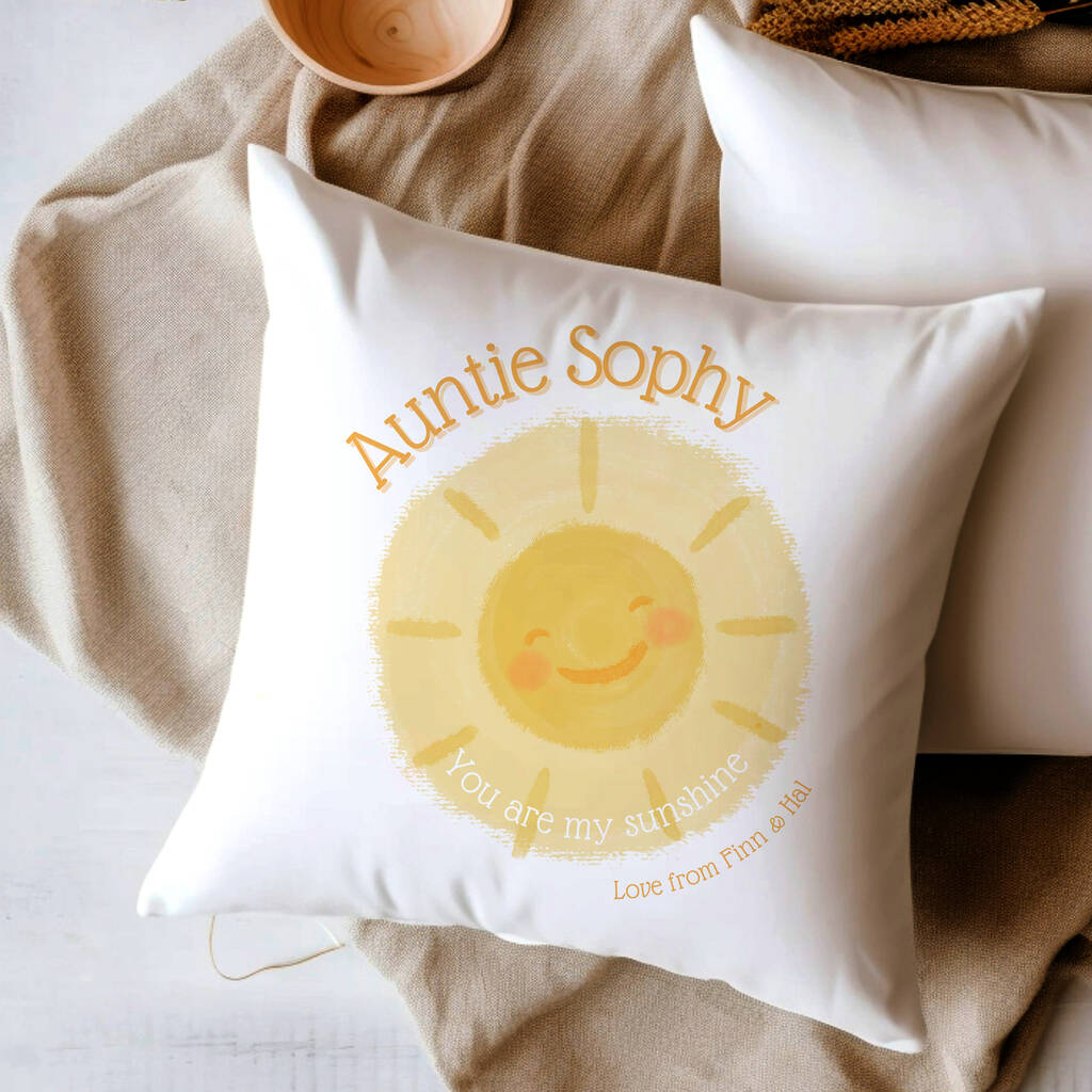 'Sunshine Smile' Personalised Cushion For Her, 1 of 4